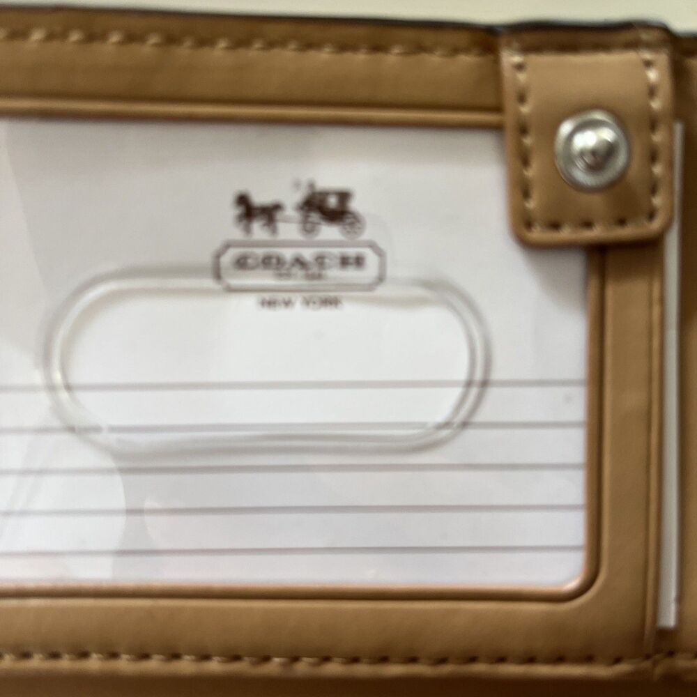 COACH Park  Colorblock Leather Dylan Wallet F49554 Navy/Red - Picture 8 of 11